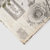 Vogel Bloemen Tekst Decoupage Tissuepapier (Detail)