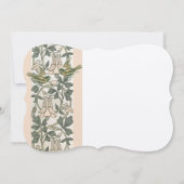  vogel Blush PinkHoney Suckle Floral Wedding Kaart (Achterkant)