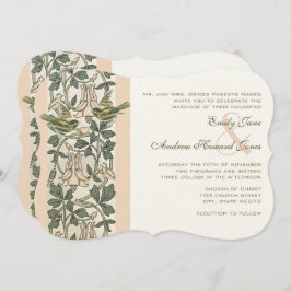  vogel Blush PinkHoney Suckle Floral Wedding Kaart