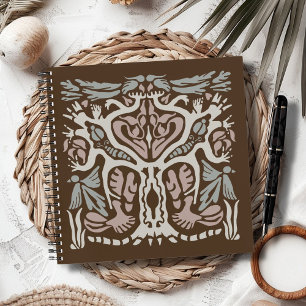 Vogel Boom Ecosysteem Kunst Handgetekend Abstract Notitieboek