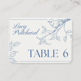 Vogel & Botanische Trouwplaatskaart – Elegante Bla Plaatskaartje
