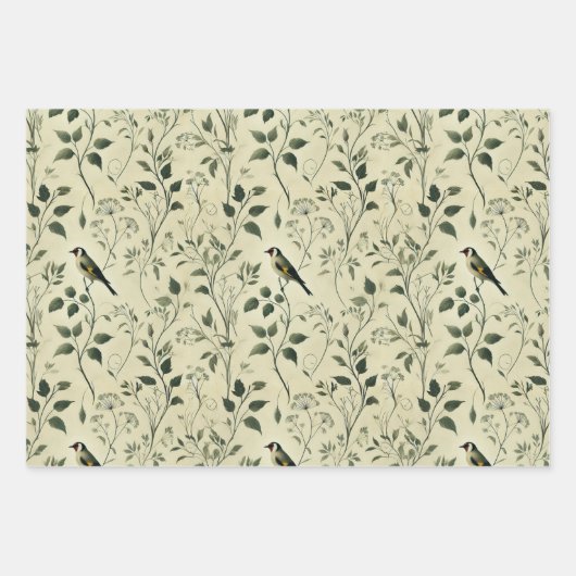Vogel & Botanische Wraps en Decoupage Inpakpapier Vel (Voorkant)