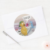 Vogel Cafetaria Grappig Ronde Sticker (Envelop)