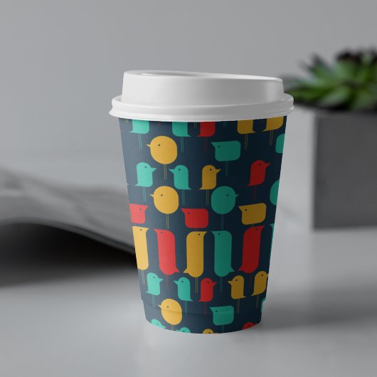 Vogel Cartoon Papieren Bekers