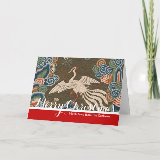 Vogel Chinees Antiek Decor Feestdagen Kaart (Voorkant)