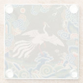 Vogel Chinees Antiek Decor Glazen Onderzetter (Achterkant)