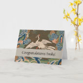 Vogel Chinees Antiek Decor Kaart (Gele Bloem)