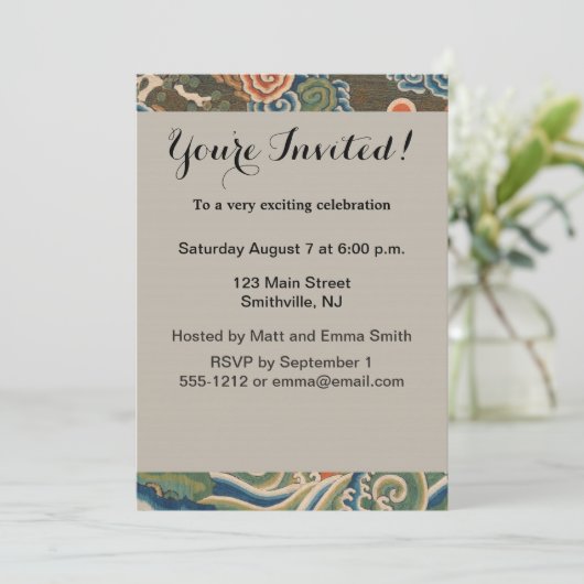 Vogel Chinees Antiek Decor Kaart (Staand voorkant)