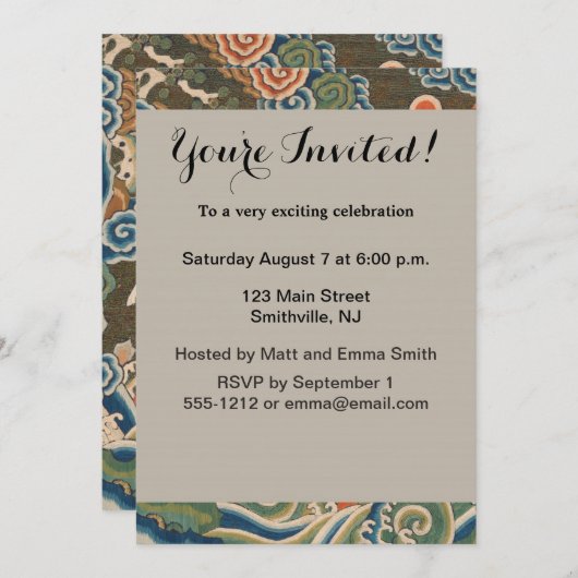 Vogel Chinees Antiek Decor Kaart (Voorkant / Achterkant)