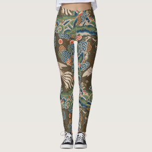 Vogel Chinees Antiek Decor Leggings
