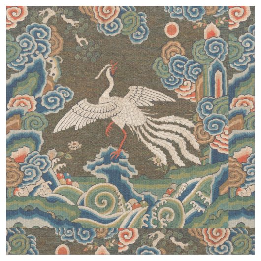 Vogel Chinees Antiek Decor Stof (Close Up)