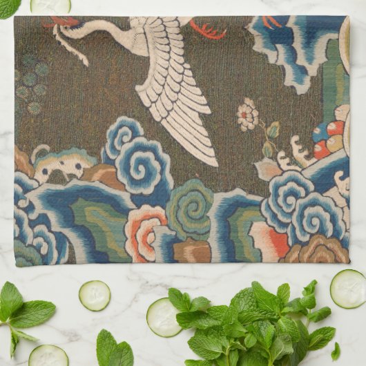 Vogel Chinees Antiek Decor Theedoek (Gevouwen)