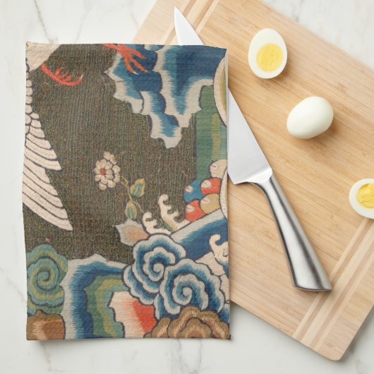 Vogel Chinees Antiek Decor Theedoek (Quarter Fold)