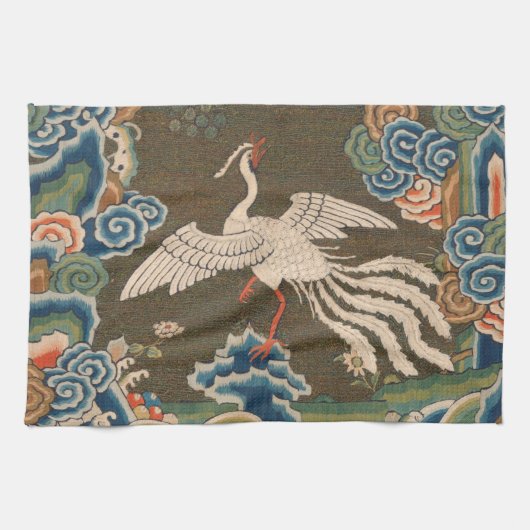 Vogel Chinees Antiek Decor Theedoek (Horizontaal)