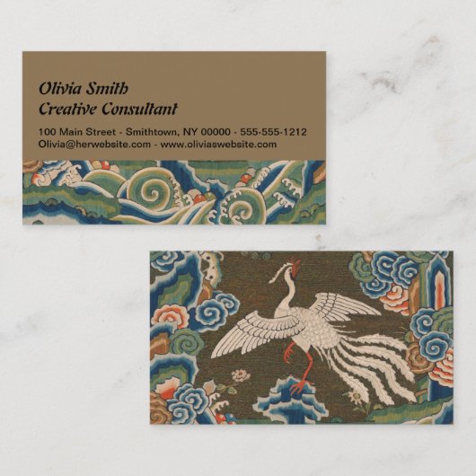 Vogel Chinees Antiek Decor Visitekaartje (Voorkant / Achterkant)