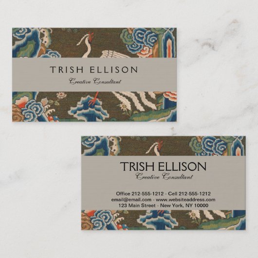 Vogel Chinees Antiek Decor Visitekaartje (Voorkant / Achterkant)