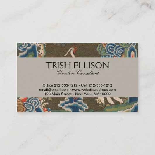 Vogel Chinees Antiek Decor Visitekaartje (Achterkant)