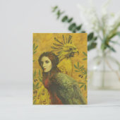 Vogel Dame Mutant Design Briefkaart (Staand voorkant)