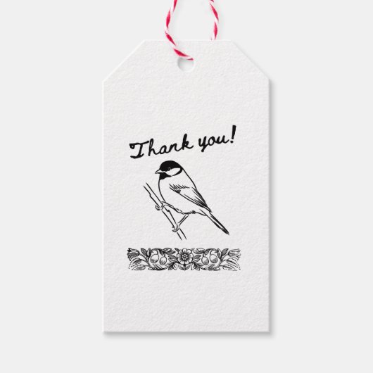 Vogel "Dank je" Label Ontwerp Cadeaulabel (Voorkant)
