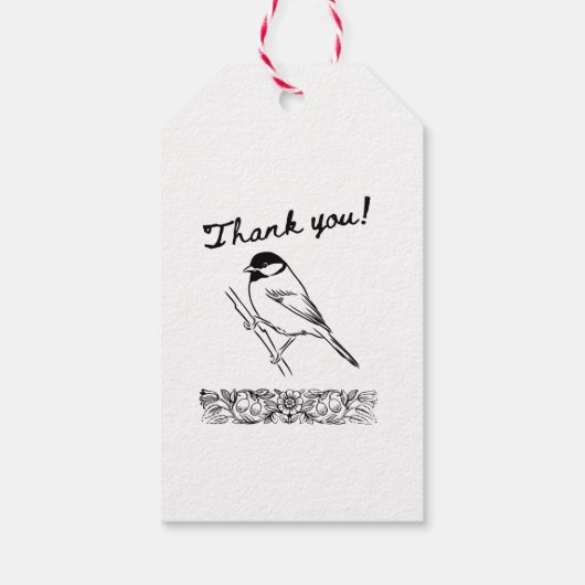Vogel "Dank je" Label Ontwerp Cadeaulabel (Achterkant)