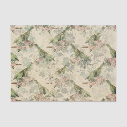 Vogel Decoupage Vintage Ephemera Tissuepapier (Voorkant)