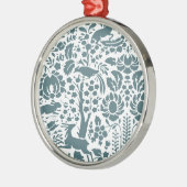 Vogel, Der, boomfolkpatroon Metalen Ornament (Links)