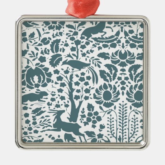 Vogel, Der, boomfolkpatroon Metalen Ornament (Voorkant)