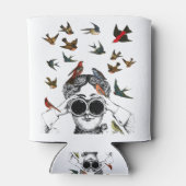 vogel die cadeaus kijkt voor twitchers, blikjeskoeler (Achterkant)