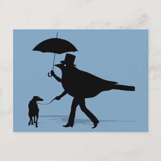Vogel die een hond loopt briefkaart (Voorkant)