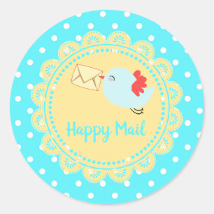 Vogel die Happy Mail Sticker levert