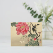 Vogel die naar een vlinder kijkt briefkaart (Staand voorkant)