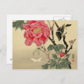 Vogel die naar een vlinder kijkt briefkaart (Voorkant / Achterkant)