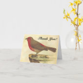 Vogel die op een richel staat "Bedankt!" Kaart (Gele Bloem)