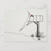 Vogel die op Post bij de Brievenbus wacht Briefkaart (Voorkant)