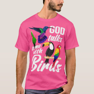 Vogel die ornitholoog God Faith Bird Nerd volgt T-shirt