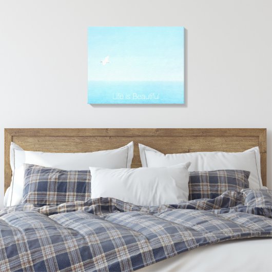 Vogel die over Oceaan in Inspirerend van Hawaï vli Canvas Afdruk (Insitu (Slaapkamer))