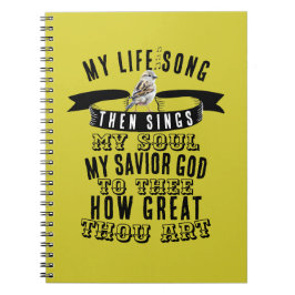 Vogel die zingt hoe geweldig je bent Mosterdgeel Notitieboek