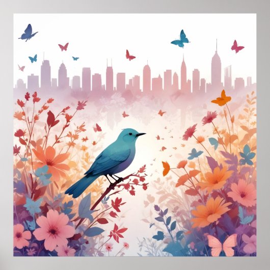 Vogel  Dier Natuur Milieu City Decor Poster (Voorkant)