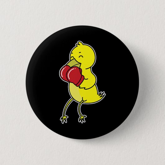 Vogel Doet Boksen Ronde Button 5,7 Cm (Voorkant)