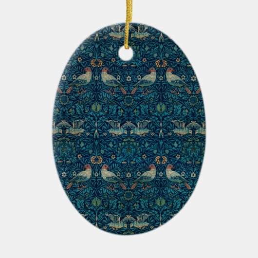 Vogel door William Morris,  Tuin Textielkunst Keramisch Ornament (Voorkant)