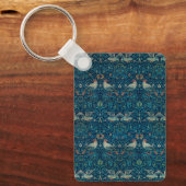 Vogel door William Morris,  Tuin Textielkunst Sleutelhanger (Voorkant)