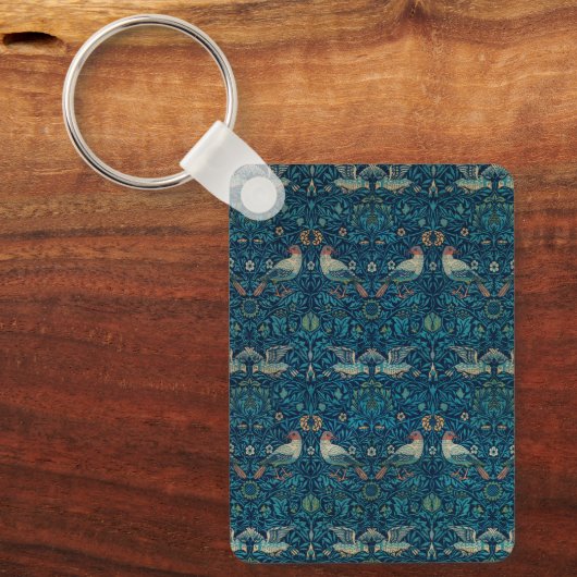 Vogel door William Morris,  Tuin Textielkunst Sleutelhanger (Voorkant)