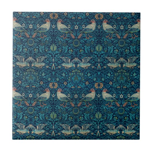 Vogel door William Morris, Tuin Textielkunst Tegeltje (Voorkant)