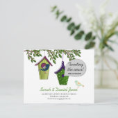 Vogel dozen verhuisd wij zijn verhuisd aankondigingskaart (Staand voorkant)