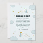 Vogel Draagt Lieve Peuter Het Is Een Jongen Bedankkaart (Voorkant)