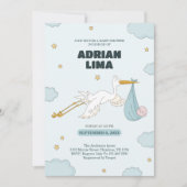 Vogel Draagt Lieve Peuter Het Is Een Jongen Kaart (Voorkant)