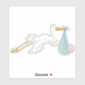 Vogel Draagt Schattig Kind Het Is Een Jongen Sticker (Vel)