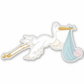 Vogel Draagt Schattig Kind Het Is Een Jongen Sticker (Voorkant)