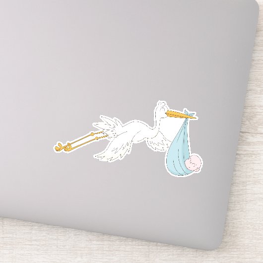 Vogel Draagt Schattig Kind Het Is Een Jongen Sticker (Detail)