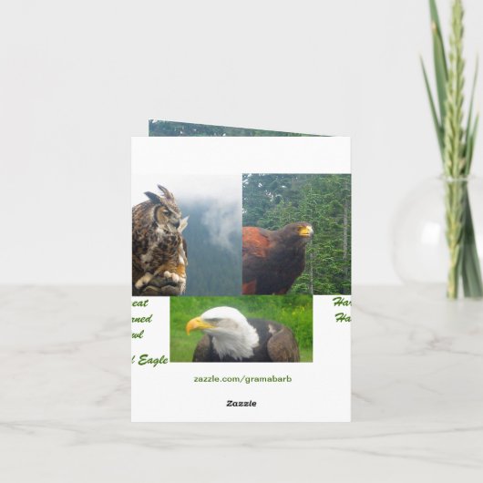 Vogel drie al Kaart van de gelegenheidsNota (Achterkant)